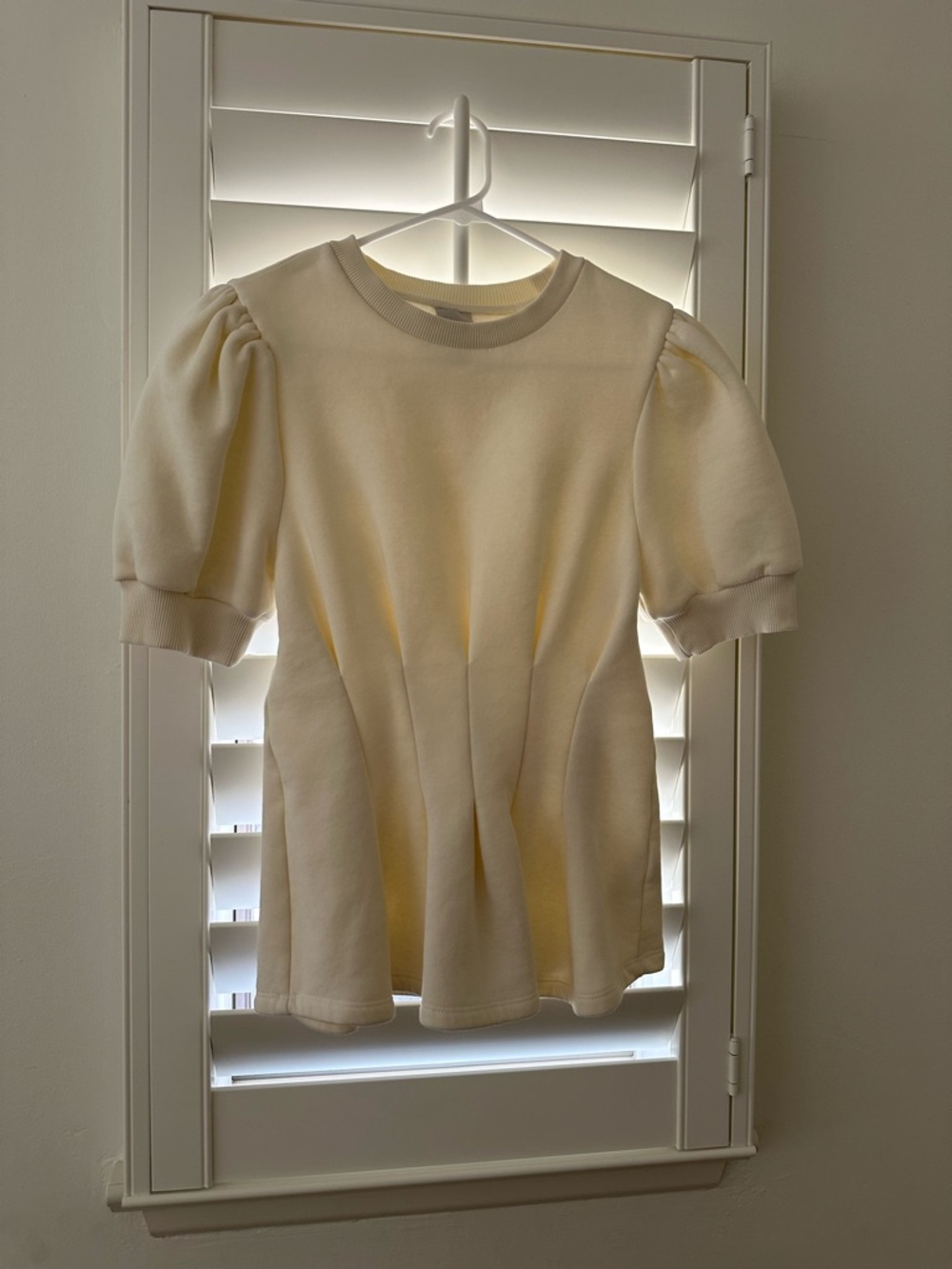 Maeve Ivory Ribbed Crewneck Top